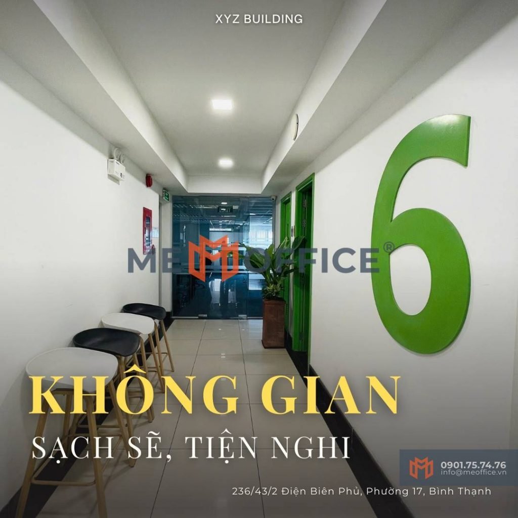 Sàn trống văn phòng cho thuê XYZ Building - 236.43.2 Điện Biên Phủ, Phường Gia Định, TP.HCM (Phường17, Quận Bình Thạnh) - Hotline 0901.75.74.76